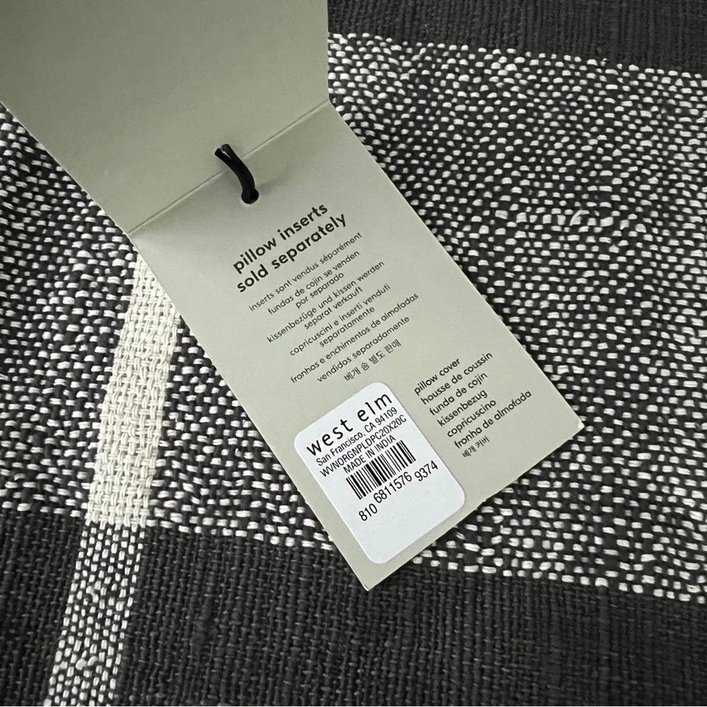 west elm | woven origin plaid pillow cover